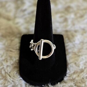 Stainless Steel 18k White Gold Overlay Ring NWT